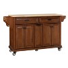 Okak Kitchen Island With Storage and Rubber Wood Countertop, 5 Wheels Kitchen Cart with Ample Storage, Countertop Organizer for Dining Room - 3 of 4