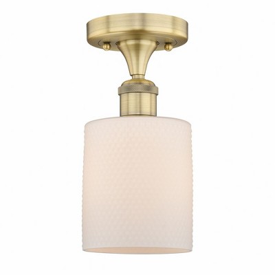 Cobbleskill - 1 Light Semi-Flush Mount In Art Deco Style-9.75 Inches Tall and 5 Inches Wide