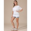 INSPIRE CHIC Women's Crew Neck Summer Casual Lightweight Short Sleeve Hollow Out Crochet Tops - 4 of 4