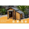 ORRD 45" Solid Wood Dog House for Small Medium Dogs, Outdoor Shelter with Lockable Door, Waterproof Insulated Felt Roof - 3 of 4