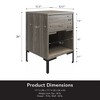 TiramisuBest Philadelphia Nightstand Two Drawers Concealed Shelf Black All Metal Railings Pulls Bedroom Living Room Bedside Storage - 4 of 4