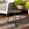 Simple Trending Outdoor and Indoor End Table for Garden Balcony Yard, Black - 4 of 4