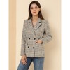 INSPIRE CHIC Women's Casual Fit Notched Lapel Double Breasted Plaid Formal Blazer - 2 of 4