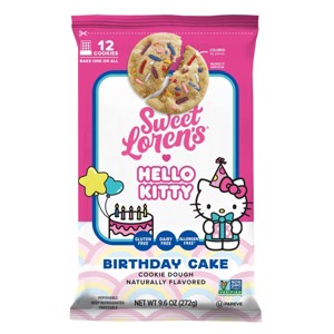 Sweet Loren's Gluten Free Hello Kitty Birthday Cake Batter Cookie Prepared, Heat and Serve Kits - 9.6oz/12ct - 1 of 4