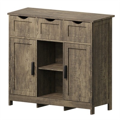 OUTSUPPLY Storage Cabinets with Drawers and Shelves, Accent Cabinet for Living Room, Bedroom, Bathroom