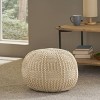 Hortense Modern Knitted Cotton Round Pouf - Christopher Knight Home - 2 of 4