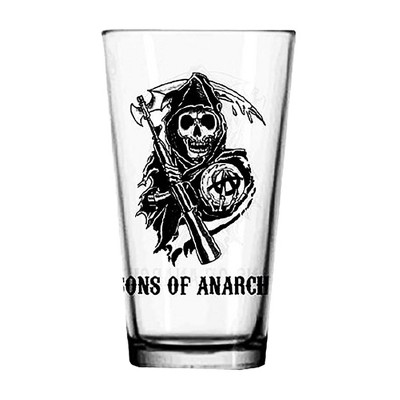 Just Funky Sons of Anarchy Logo Clear Pint Glass