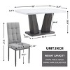 Dining Tables Modern, Dining Tables Rectangular With 63" Faux Marble Top And V-Shape Mdf Base, Sofa Table Side-Cuddlewood - 4 of 4