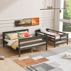 PAGED Twin XL over Queen Size Bunk Bed Modern Simple Wooden Bed Frame with Convertible Design, Guardrails and Ladder - 2 of 4