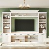 Farmhouse Entertainment Center Wall Unit for 70" TV,4-Piece Media Console with Bookshelves & Adjustable Shelves,108"W-Baofuwish - 2 of 4