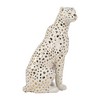 Sagebrook Home 11" Sitting Leopard Sculpture - Contemporary Glam Ceramic White and Gold Decorative Leopard Figurine - Animal Home or Office Decor - image 3 of 4