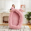 Human Dog Bed, 71''x45''x12'' Large Dog Bed with Blanket, Storage Pockets, Portable Handle, Removable Cover, Human Size Pet Bed - 3 of 4