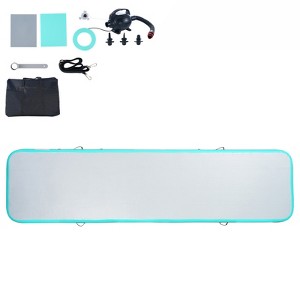 VEVOR Gymnastics Air Mat, 4 inch Thickness Inflatable Gymnastics Tumbling Mat, Tumble Track with Electric Pump, Training Mats, 13 ft, Mint Green - 1 of 4