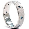 Pompeii3 Mens 14K White Blue Diamond 1/3ct Stone Finish Wedding - 3 of 4
