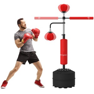 Soozier 4-in-1 Boxing Punching Bag Stand with 2 Speedballs, 360° Relax Bar, & PU-Wrapped Bag & Adjustable Height - 1 of 4