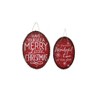 Storied Home Hand-Painted Hanging Metal Scalloped Wall Décor "Have Yourself A Merry Little Christmas", Red, White and Black - 3 of 3
