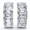 Pompeii3 6Ct Emerald Cut Diamond Hoops 14k Gold Lab Created Earrings - 3 of 4