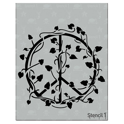 Stencil1 Vined Peace Sign - Stencil 8.5" x 11"