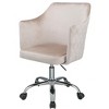 Vynxaria Champagne Velvet & Chrome Finish Office Chair - 3 of 4