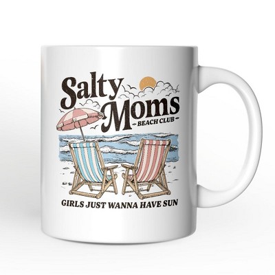 Salty Moms Beach Club Mug, Retro Summer Gift| OrnamentallyYou