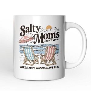 Salty Moms Beach Club Mug, Retro Summer Gift| OrnamentallyYou - 1 of 4