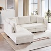 TIRAMISUBEST 90"/101" Sectional Sofa Modular L Shape Striped Chenille Sectional Ottoman and Throw Pillows Living Room- 5 Seat/ 4 Seat - 3 of 4