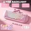 Wireless Mechanical Keyboard, 65% Layout, Hot Swap, Triple Mode BT5.0/2.4G/Wired, RGB Backlit NKRO, Cute Cat Silicone Ergonomic Design for Win/Mac - 3 of 4