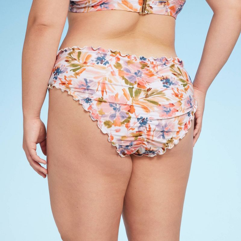 Women's Ruffle Cheeky Bikini Bottom - Shade & Shore™ Multi Floral Print, 3 of 5