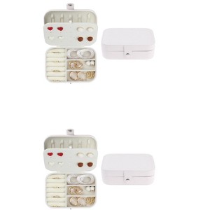Unique Bargains Women's Travel Portable PU Leather Jewelry Storage Case 2 Pcs - 1 of 4