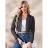 Coolmee Women's Blazer Sleeve Open Front Blazers Slim Fit Casual Work Lightweight Suit Jacket - 3 of 4