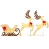 Costway 3PCS Christmas Lighted Reindeer Sleigh Set with 280 White LED Lights Ground Stakes - 2 of 4