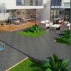 Vynxaria 11 Pieces of 11.8 Inch Dark Gray Interlocking Tiles with Striped Pattern, Waterproof for Courtyard, Balcony, Patio - 2 of 4