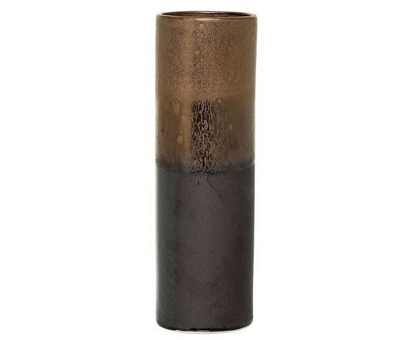 Ceramic Vase (11.5") - Charcoal/Gold - 3R Studios