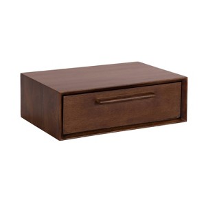 Kate & Laurel All Things Decor 18"x12"x6" McCutcheon Wood Storage Shelf Walnut Brown - 1 of 4