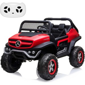 Kids Ride On Truck, 12V Licensed Mercedes-Benz Unimog with Remote Control, Battery Powered Electric Ride-On Car with Spring Suspension - 1 of 4