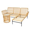 Nestfair 3pc Wicker Outdoor Sectional Sofa Set with Cushions White - 4 of 4
