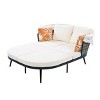 Nestfair Patio Daybed with Retractable Canopy and Rattan PE Wicker Back Loveseat Sofa Set - 2 of 4