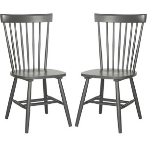 ADILE Spindle Back Dining Chair Set of 2, Charcoal Grey - 1 of 4