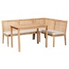 bali & pari Kalimantan Bohemian Light Honey Rattan 3-Piece Dining Nook Set - 2 of 4