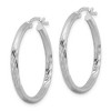 Black Bow Jewelry 2.5mm, Satin, Diamond Cut Sterling Silver Hoops - 30mm (1 1/8 Inch) - 2 of 4