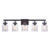 Craftmade Lighting Foxwood 5 - Light Vanity in  Flat Black/Dark Teak - 4 of 4