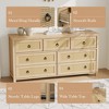Rattan Dresser for Bedroom, Tall Freestanding Boho Chest of Drawers, Wood Storage Cabinet for Living Room, Closet - 4 of 4