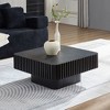 35.43" MDF Handcraft Square Drum Coffee Table with Sturdy Pedestal Base and Easy Assembly - 4 of 4