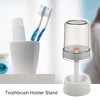 Unique Bargains Toothbrush Holder Stand with Cover with 3 Slots PP for Bathroom Pink 8.66''x2.99'' 1Pc - 2 of 4