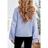 Girls Pullover Sweater Cable Knit Soft Comfy Sweater for Girls Crew Neck Sweater Puff Sleeve Ribbed Knit Cuff - 2 of 4