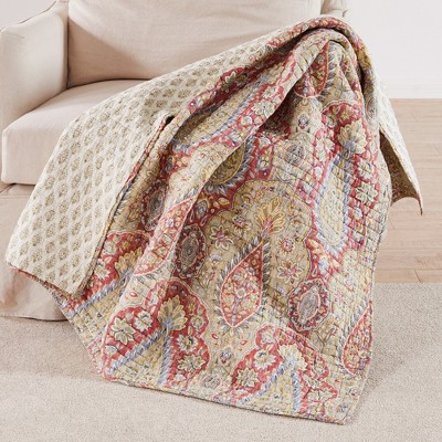 Emel Red Quilted Throw - Levtex Home
