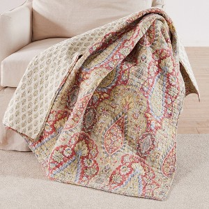 Emel Red Quilted Throw - Levtex Home - 1 of 4
