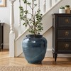 LuxenHome Blue Ripples Ceramic Vase, 17.3" High Elegant Centerpiece for Entryway or Living Room - 2 of 4
