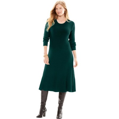 Woman Within Plus Size Rib Knit Sweater Dress