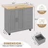 Celebalcony 39.8" W Kitchen Island Cart on Wheels Rolling Portable Dining Room Serving Utility Carts Mobile Movable with Drawers Cabinet - 2 of 4